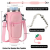 Water Bottle Carrier Bag with 2 Cup Sling 1 Straw Cover for 40oz Stanley Crossbody Holder, Water Bottle Holder Pocket Tumbler Carrier with Strap for Stanley Cup Accessories