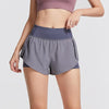 Women Elastic Waist Shorts with Liner Yoga Shorts